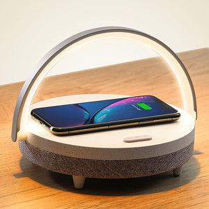 Music Bedside Lamp with Wireless Charger, 4 in 1 Touch Lamp